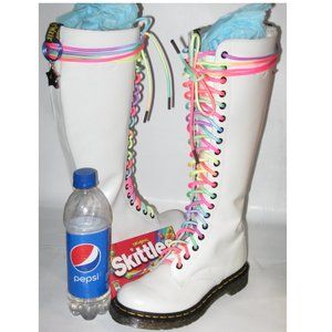 US Size 5 Doc Marten's 20Hole White Combat